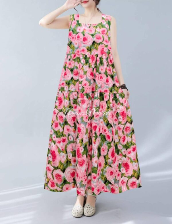 MelandMaria Squareneck Sleeveless Maxi Dress-15