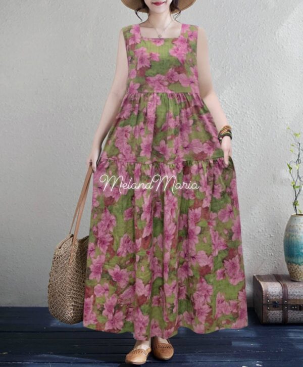 MelandMaria Squareneck Sleeveless Maxi Dress-16