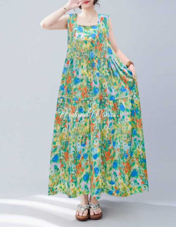 MelandMaria Squareneck Sleeveless Maxi Dress-17
