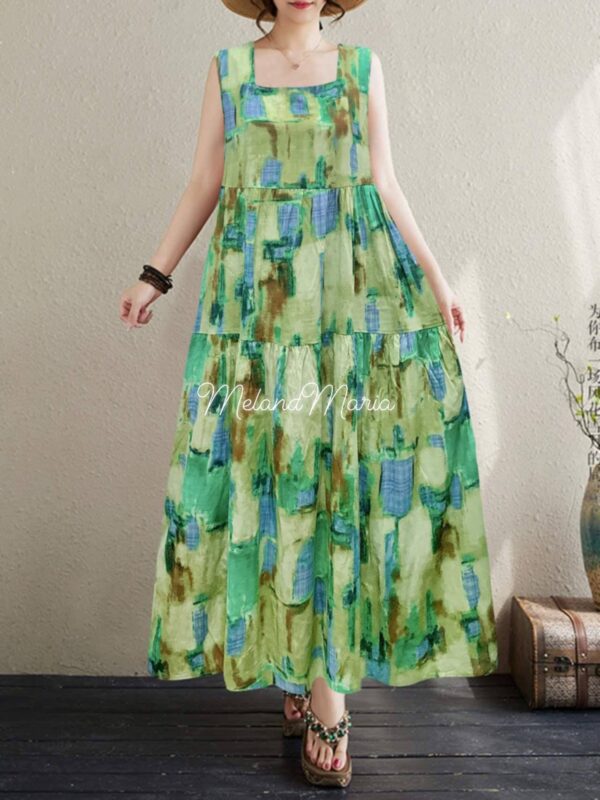 MelandMaria Squareneck Sleeveless Maxi Dress-19